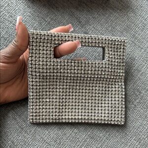 Authentic Cult Gaia Silver Crystal Clutch